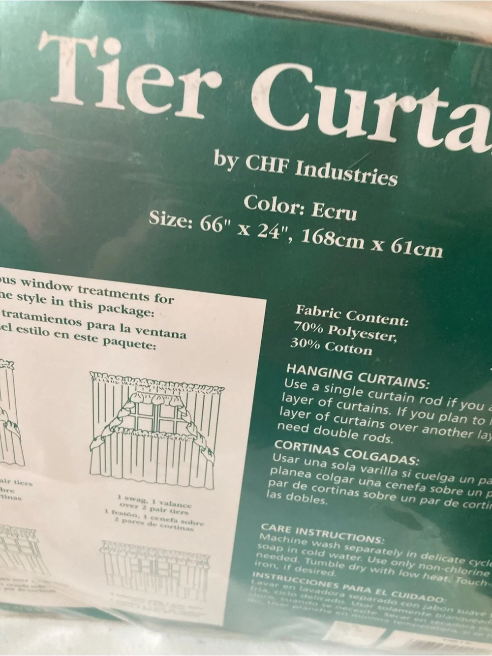 Ashley Taylor Tier Curtains in Ecru 62x24
